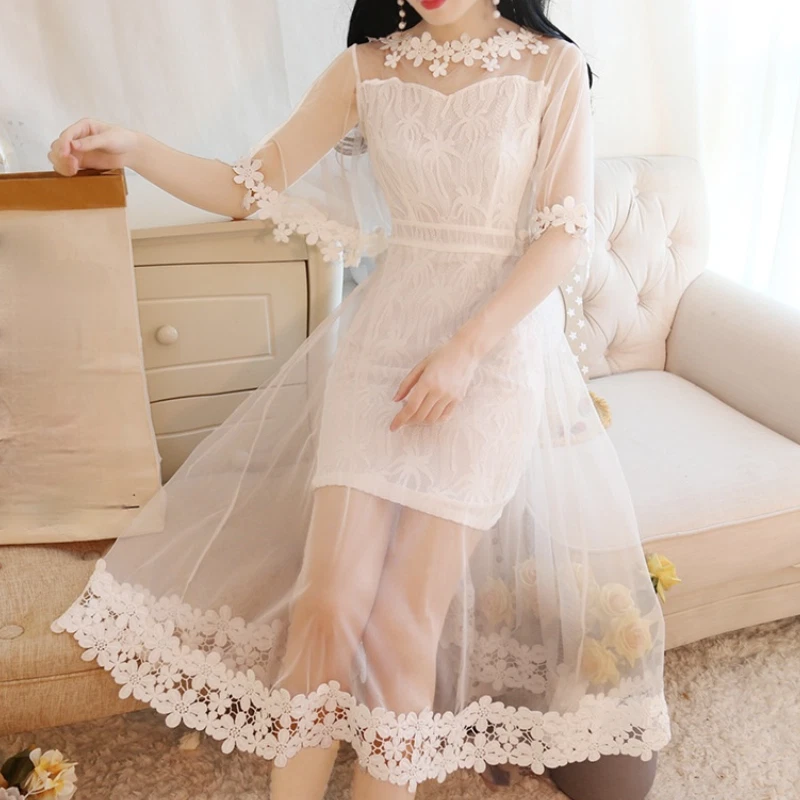 lace mesh dress