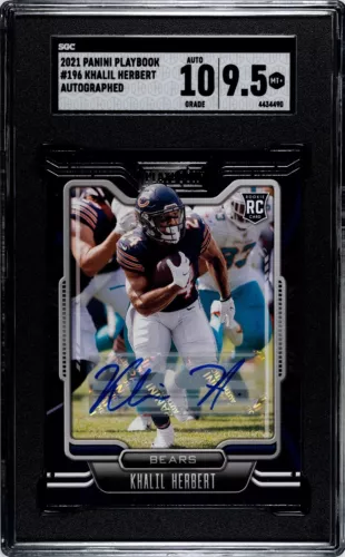 2021 Panini Playbook Rookie Signatures Khalil Herbert* RC Auto Card #196 SGC 9.5