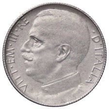 r66_66) Vittorio Emanuele III (1900-1943) 50 centesimi leoni 1921 RIGATO