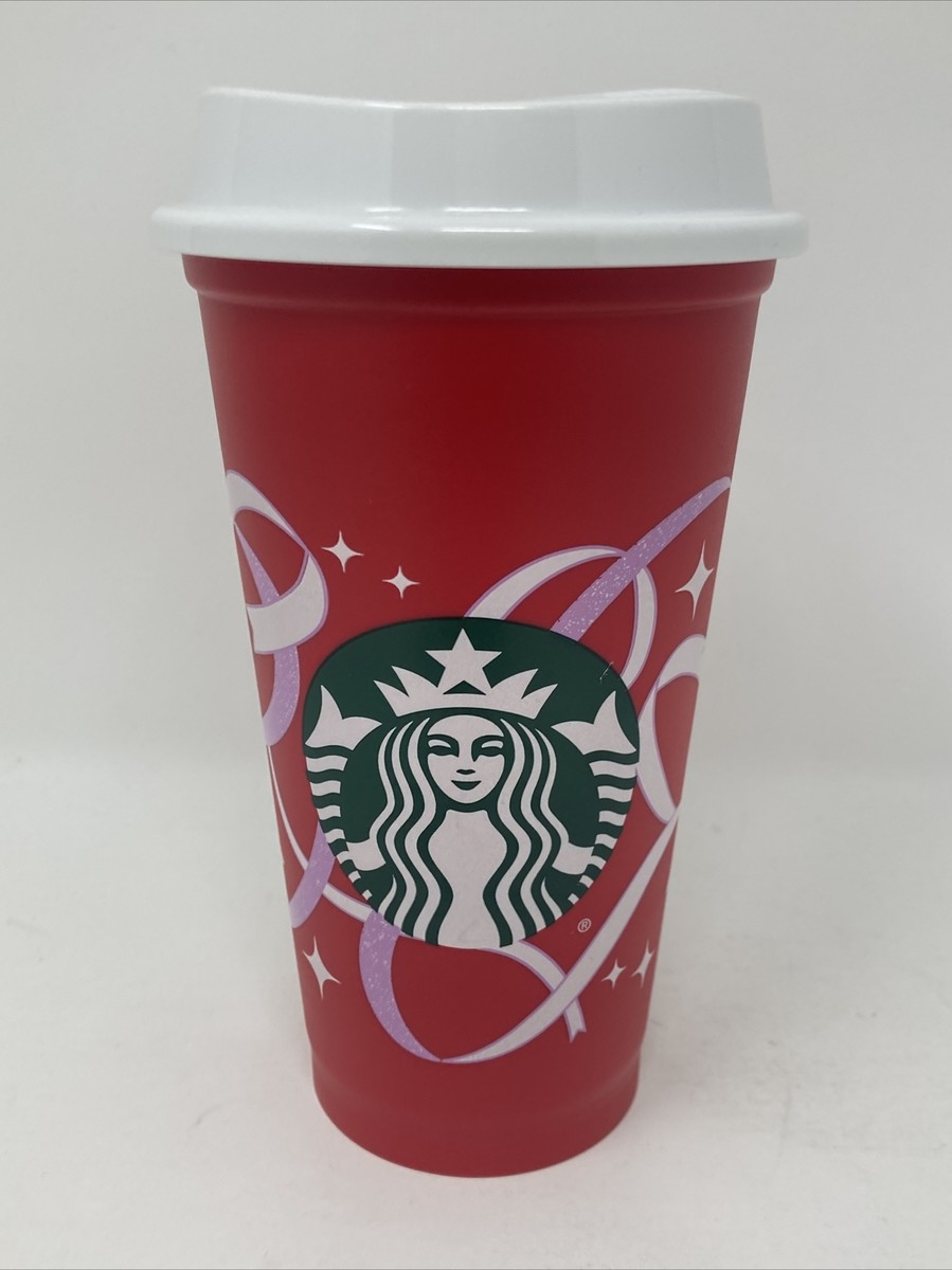 Starbucks 2021 Holiday Limited Red Plastic Reusable Cup 50 Years of Coffee  Joy
