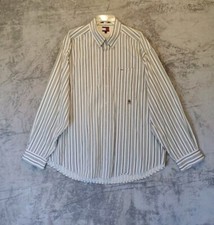 Tommy Hilfiger Button Shirt Mens XL White Front Long Sleeve Collar Pocket Logo