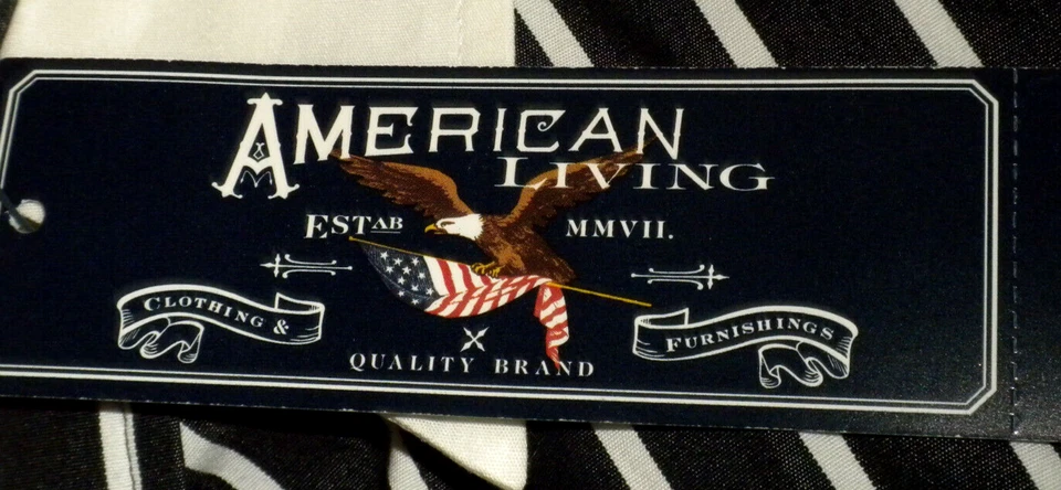 Camisa de hombre American Living Lang Valley a rayas blancas y negras talla L Foto 2 de 4