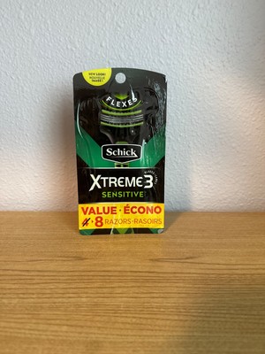 Schick Extreme 3 Sensitive Disposable Razors 8 Count Shaving Razor