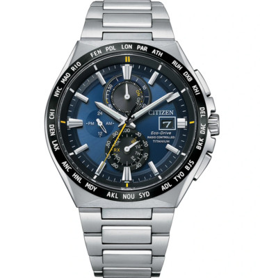 Citizen Titanium Radio Controlled Blue Dial Sapphire Crystal Watch