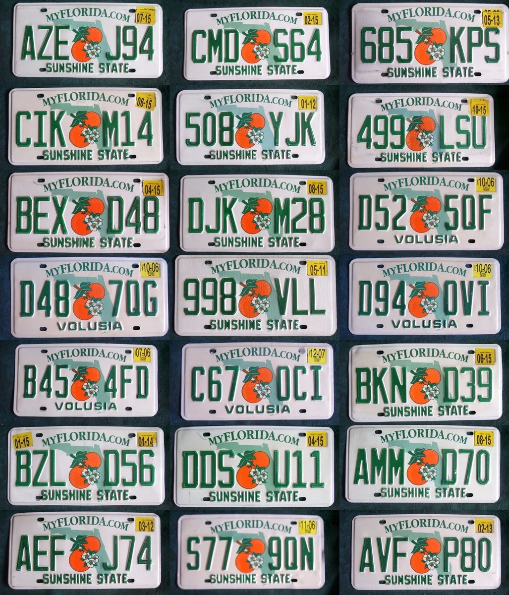 FLORIDA double orange, several to choose from FL AMERICAN LICENSE