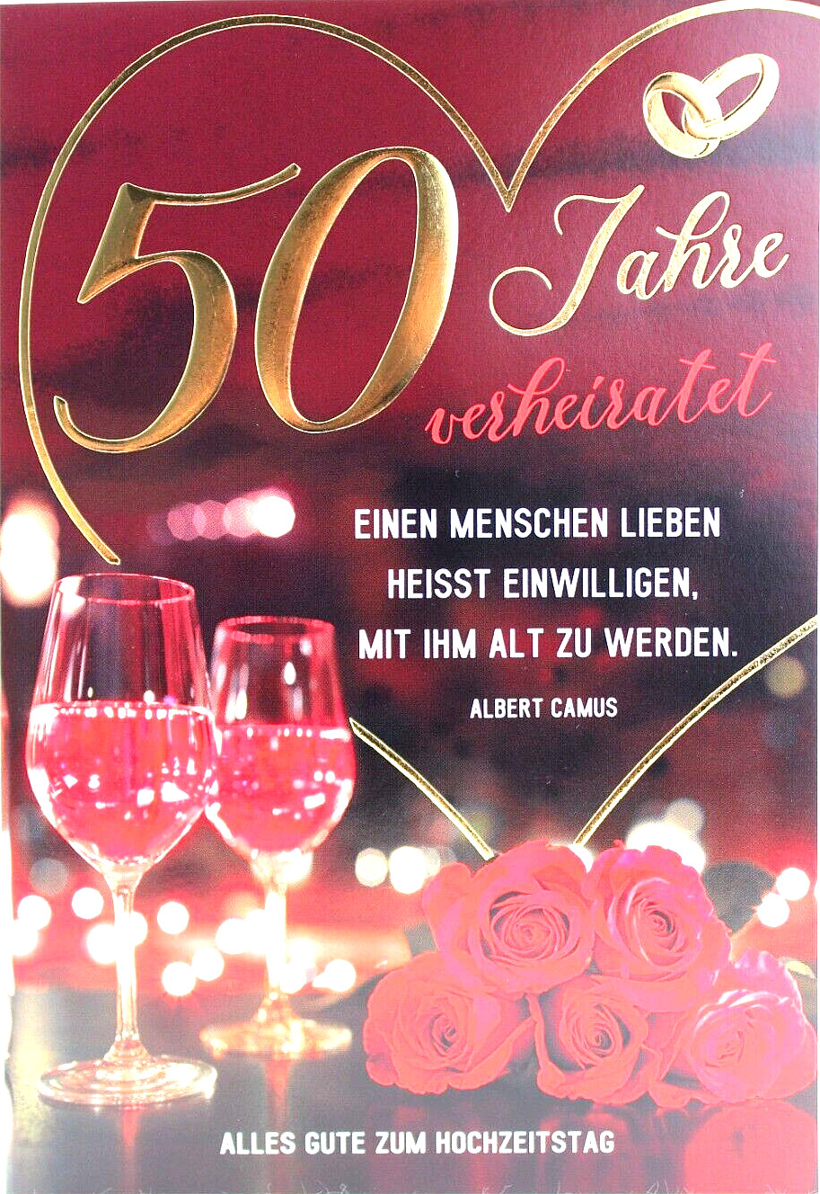 Kurt Eulzer Hochzeits- Karte Zur goldenen Hochzeit 50 Jahre Ehe Hochzeits- Tag