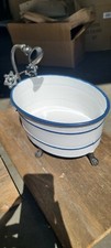 CTW Home Collection 530493 Striped Bathtub Containers, Set of 2. Decor Plants