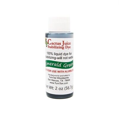 Emerald Green Cactus Juice Stabilizing Dye 2 oz net weight by TurnTex  Woodworks