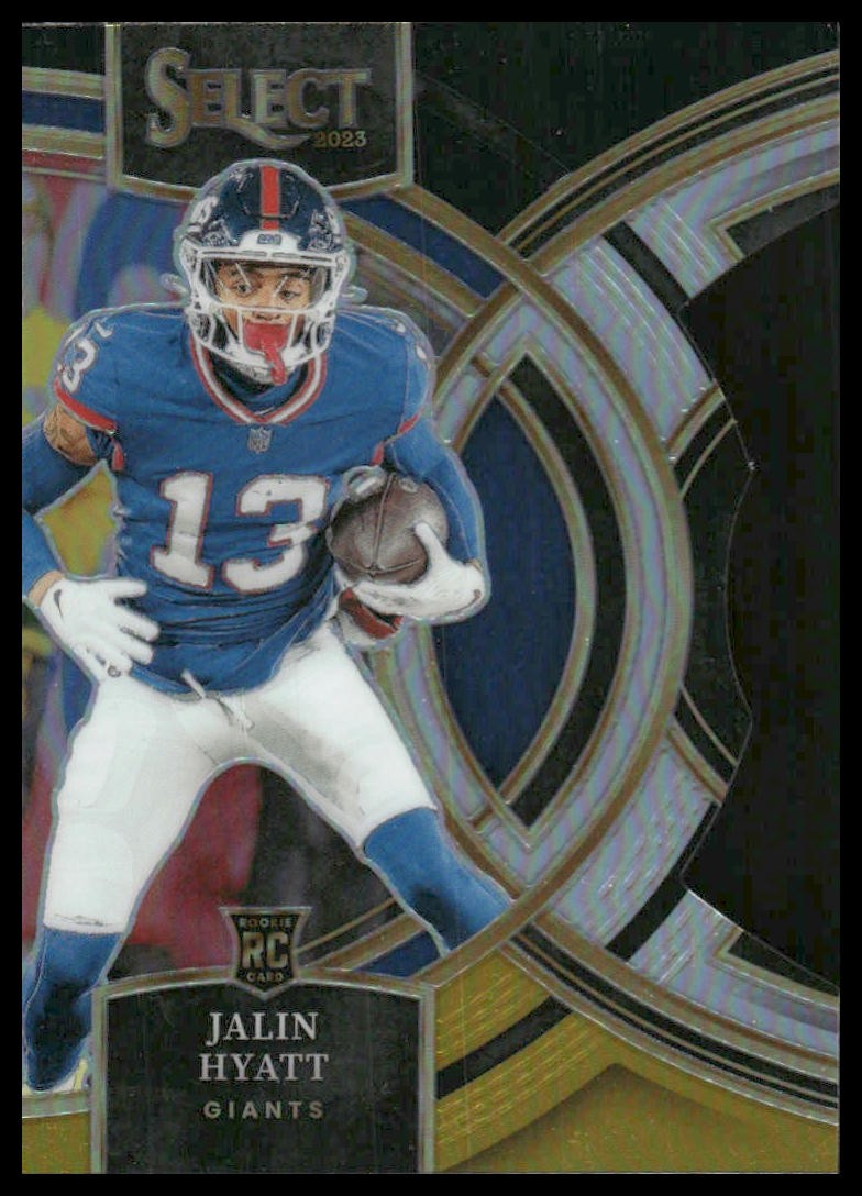 2023 Panini Select #173 Jalin Hyatt Rookie Black and Gold Prizms Die Cuts Giants