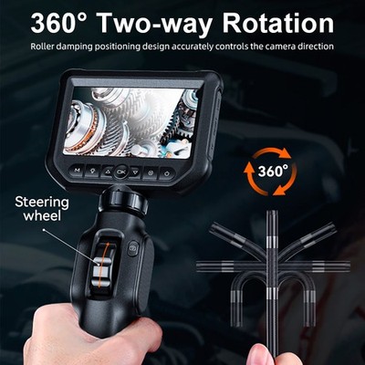 KERUI Endoscope Camera Articulating Borescope 2-Way 360° Industrial Inspection