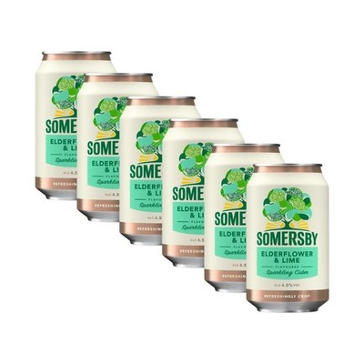 6x Somersby Elderflower & Lime Cider 0,33l