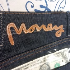 Jeans Denim Money Talk Uomo, Vestibilità Larga, Hip Hop, Nero, Vita 30-46, Cavallo 33-34