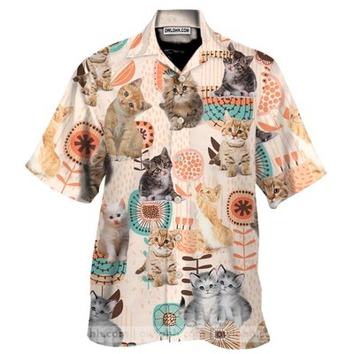 Cat Cute Simple Unisex Hawaiian Shirt