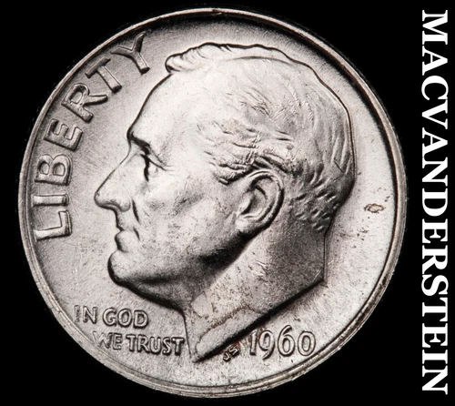 1960 Silver Roosevelt Dime - Choice Gem Brilliant Unc  Lustrous  #G7785