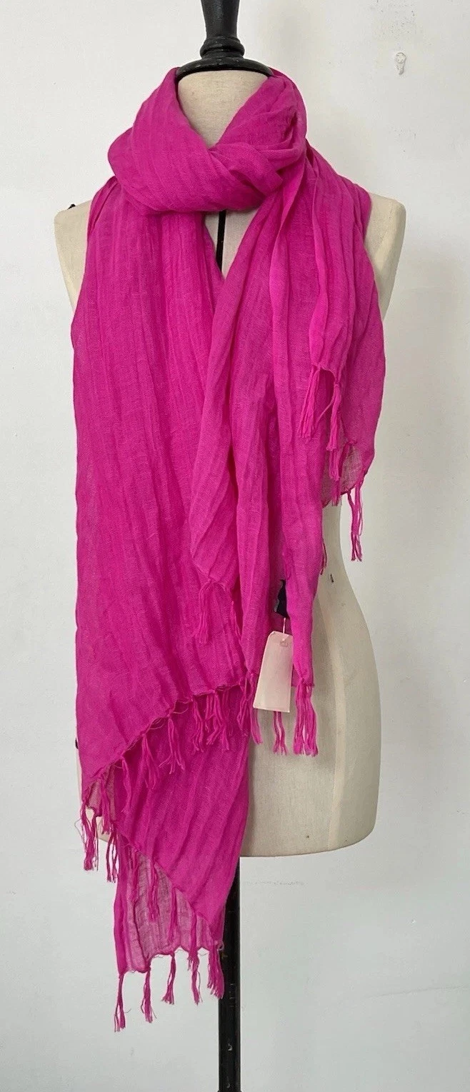 CENTURY 21 women’s Magenta Pink Scarf With Fringe NEW.WITH TAG 85"/28"