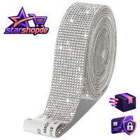 Selbstklebendes Kristall Strassband Silber 2,7 Cm X 3 M Dekoration Basteln