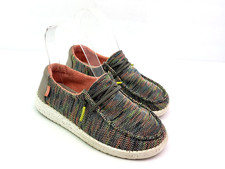 Hey Dude Wendy Stretch Youth Girls Size 13 Peacock Pink Slip On Loafer Shoes