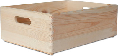 Large Rustic Wooden Nesting Crate with Handles - Multi-Craft Storage Box
