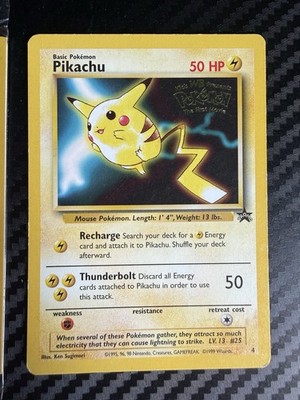 pokemon card pikachu first movie Pikachu Pokemon The First Movie Promo Card Sealed 1999 WB Gold Stamp Catch  Mew