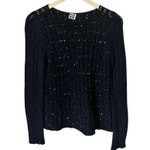Krizia, POI BY KRIZIA VINTAGE Black Sweater Sequins Jumper Italy Alpaca 90s 80s 44 Med