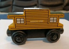 Thomas  Friends Wooden Railway Yellow Sodor Line Caboose Train Car     375