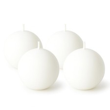 Biedermann  Sons Round-Shaped 2-3/8-Inch Diameter Ball Candles, Set of 4, White