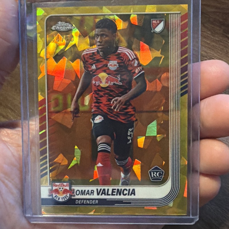 Omar Valencia 2025 Topps Chrome Sapphire MLS Gold Refractor #94 Rookie Card /50