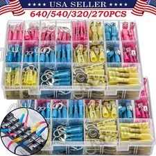 640/120Pcs Waterproof Heat Shrink Butt Wire Connectors Crimp Splice Terminal Kit