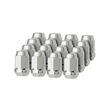 16 Chrome 1/2-20 Closed End Bulge Acorn Lug Nuts - Cone Seat - 3/4" Hex