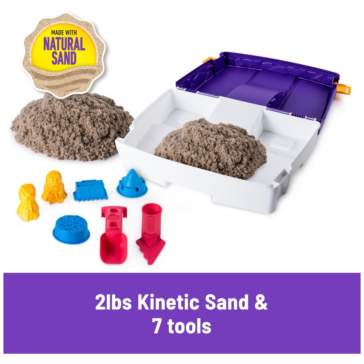 Live at the Sands(中古品) Kinetic Sand, Folding Sand Box with 2lbs Play Sand, 7 Molds
