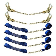 8 Point RollBack Tie Down Kit with Chain 8 Point Rollback Assembly Blue