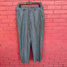 Vintage Levis Mr Levis Sta Prest Slacks Mens Plaid Dress Pants Gray Blue 31 X 28