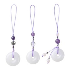 Fashionable White Jade Buckle Pendant Mobile Phone Chain Chinese Retro Bag Charm