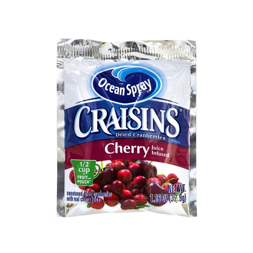 Ocean Spray Craisins Gluten Free Cherry Dried Cranberries 1.16 oz. 3 Packs/Box