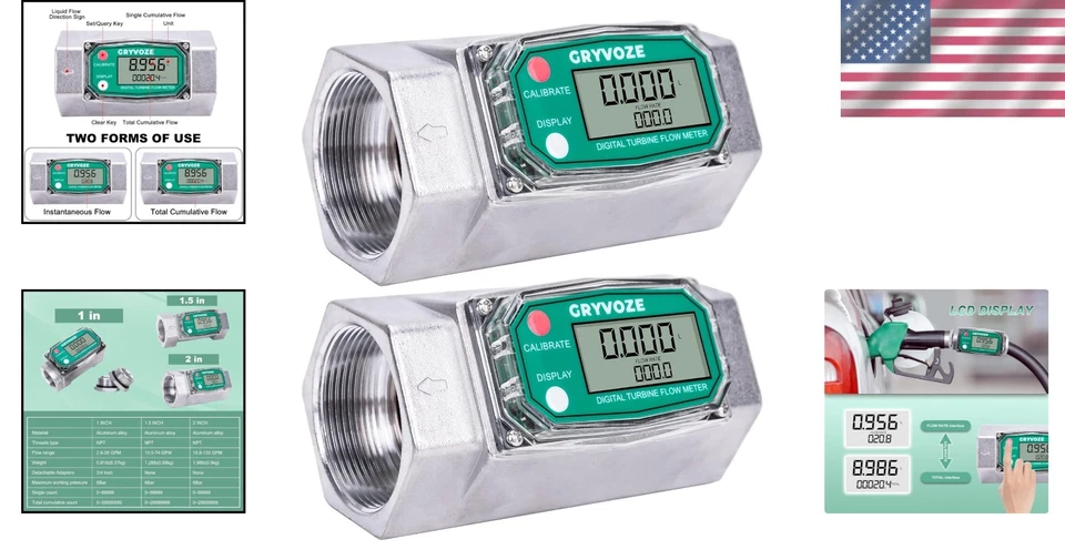 2 Inch Digital Turbine Flow Meter - LCD Display - Image 2 of 4