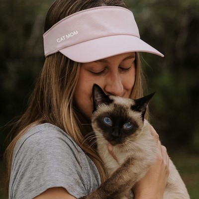 Cat Mom Visor Hat Sun Sports Workout Running Reflective Lightweight NWT