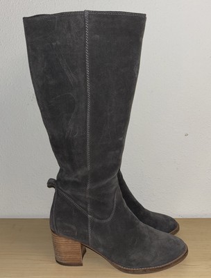 Blondo Nikki Knee High Boots, Grey Suede, Side Zipper Women's 9 M Waterproof 
