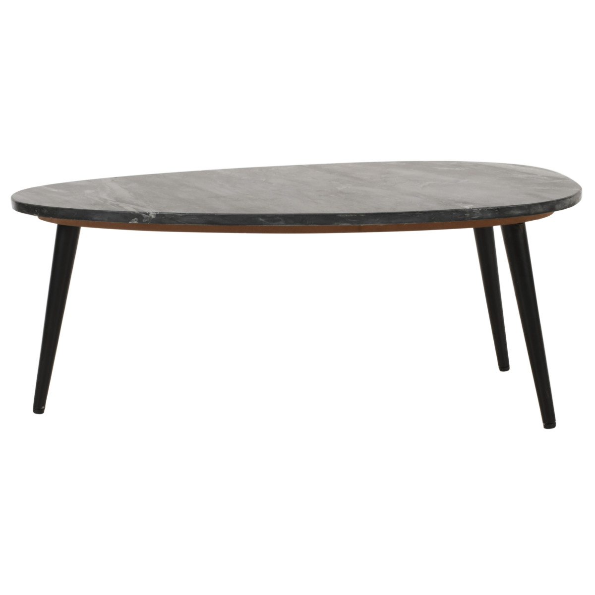 Brooklyn Coffee Table - Black Marble Top - Metal Legs - Image 3