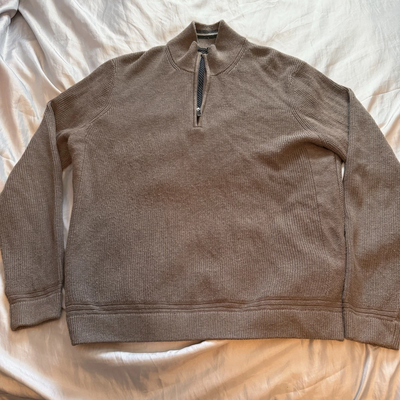 Ted Baker Sweater Men Size 6 Knit Quarter Zip Wool Blend