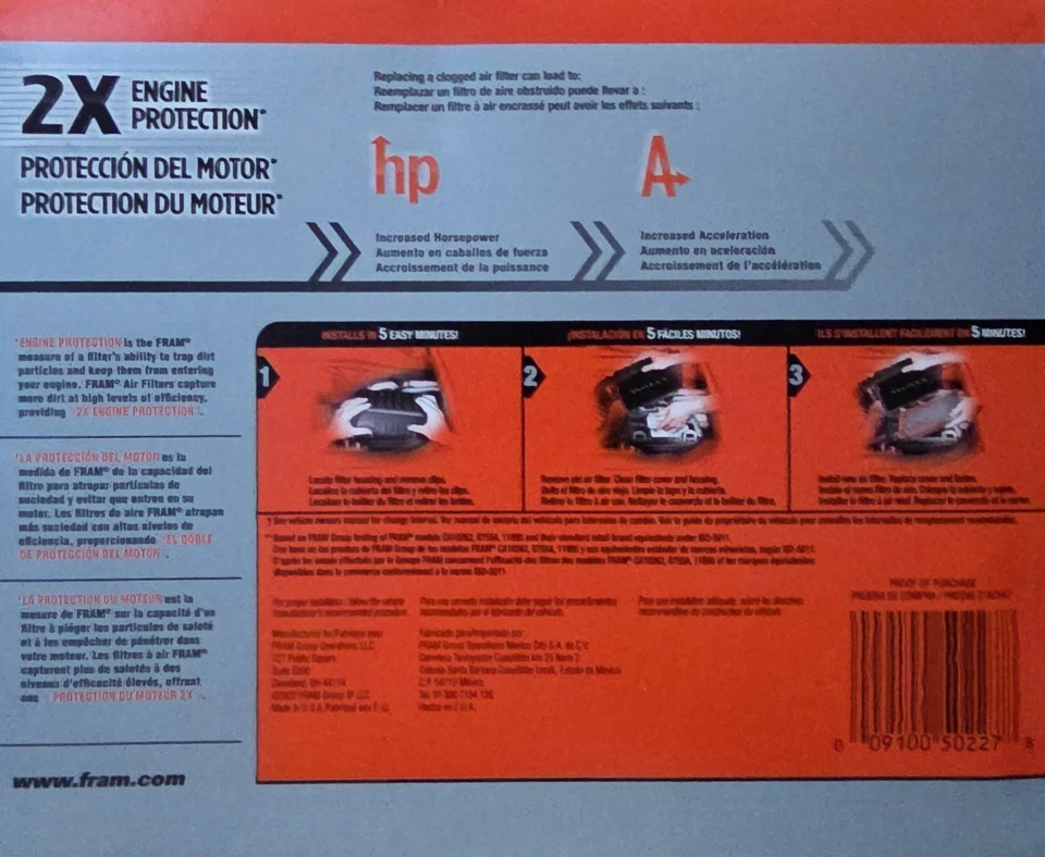 Рама дополнительный предохранитель CA3916 воздушный фильтр 1986-2005 Buick Pontiac Oldsmobile Chevy новый - Изображение 2 из 4