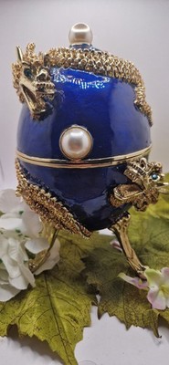 Rare LIMITED EDITION Keren Kopal Faberge Egg Dragon Music Playing Egg