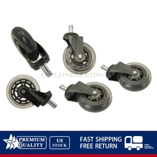 NEW 5PCS Heavy Duty Office Chair Caster Rubber Swivel Wheels Replacement 3 inch