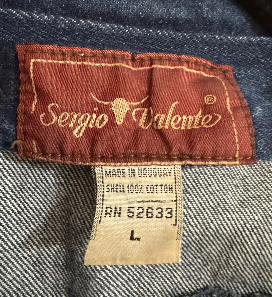 Chaqueta vaquera Sergio Valente para mujer L Jean azul vintage años 80 plisada Foto 3 de 4