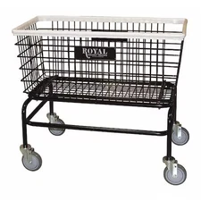 Royal Basket Trucks G33-Bkx-W0a-5Unn Laundry Hamper Cart, Black, 500 Lb.