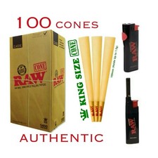 AUTHENTIC raw classic KING size pre rolled cone + RAW PHOENIX extendo LIGHTER