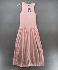 Universal Thread A-Line Maxi Dress Womens L Pink Smocked Stretch Minimalist NWT