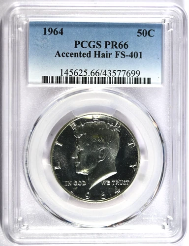 1964 PCGS PR66 Accented Hair Kennedy Half - Great Kennedy Variety!!!