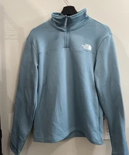 The North Face Men's Cedar Trail Grid  1/4 Zip Algae Blue Men’s Small