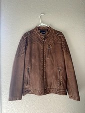 Chouyatou Faux Leather Motorcycle Jacket   Br...