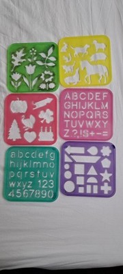Vintage Tupperware Tuppertoys starre Schablonen x 6 frühe Lernformen Zahlen